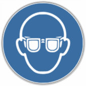 Draag symbool voor oogbescherming sticker (Voorkant)