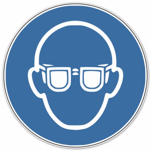 Draag symbool voor oogbescherming sticker (Voorkant)