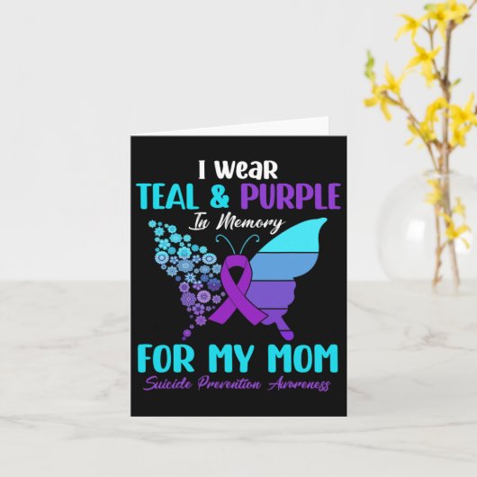 Draag Teal En Paars Ter Nagedachtenis Aan Moeder Z Kaart (Gele Bloem)