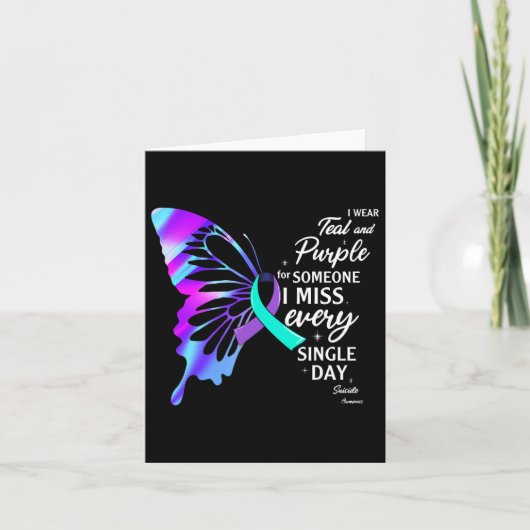 Draag Teal Paars Voor Memorial Suicide Preventie A Kaart (Voorkant)