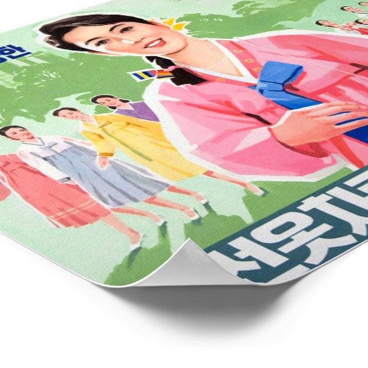 Draag traditionele Koreaanse kleding, mooi en gr Poster (Hoek)