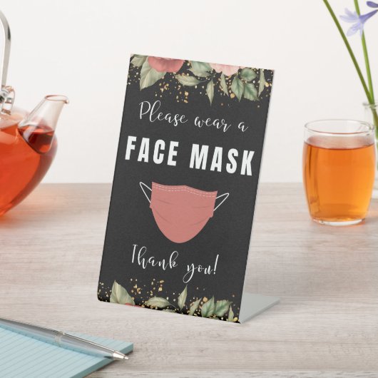 Draag u alstublieft een gezichtsmasker Business Fl Reclamebord Met Voetstuk (Insitu)