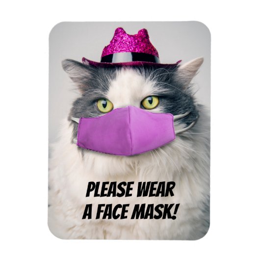 Draag u een Face Mask Cute Cat Humor Magneet (Verticaal)