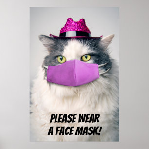 Draag u een Face Mask Cute Cat Poster