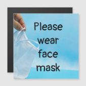 Draag u een gezichtsmasker op een blauwe achtergro (Voorkant / Achterkant)