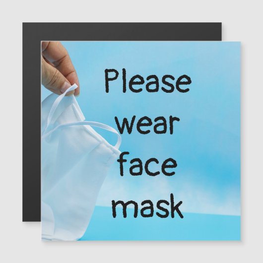 Draag u een gezichtsmasker op een blauwe achtergro (Voorkant / Achterkant)