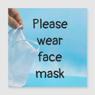 Draag u een gezichtsmasker op een blauwe achtergro