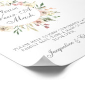 Draag u een Mask Floral Pink Elegant Wedding Poster (Hoek)