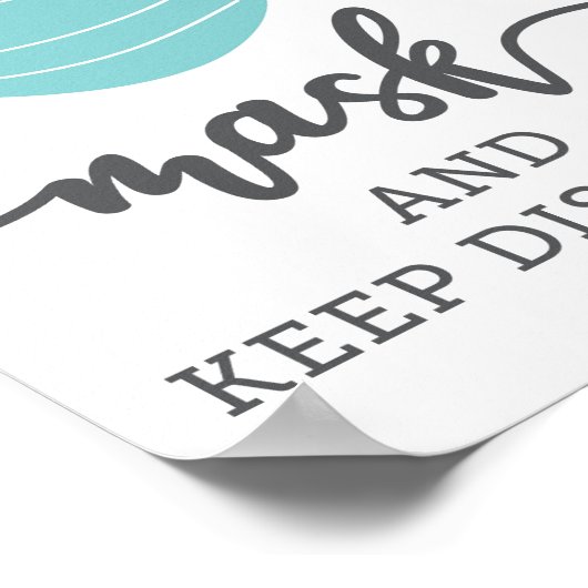 Draag u een masker voor een blauw masker poster (Hoek)