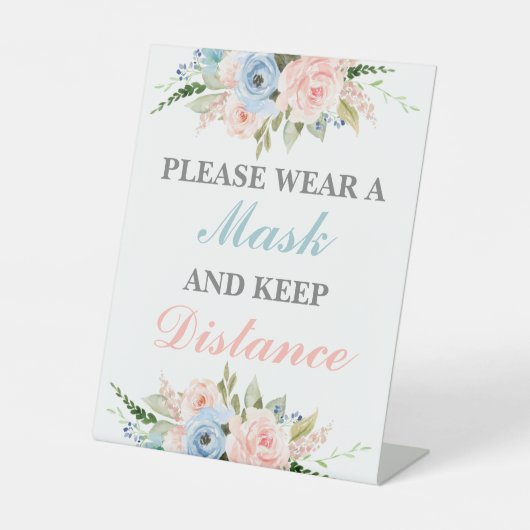 Draag u een maskergenderoverzicht reclamebord met voetstuk (Voorkant)