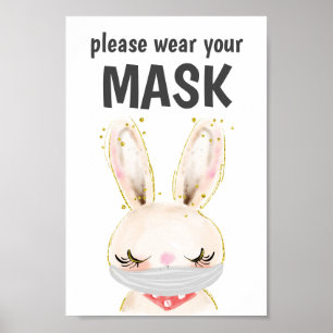 Draag u een maskerteken, masker vereist, bundel poster
