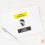 Draag u het mondkapje bij het invoeren van vierkante sticker (Envelop)