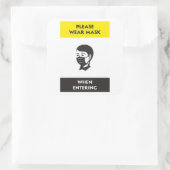 Draag u het mondkapje bij het invoeren van vierkante sticker (Tas)