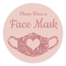 Draag u het Roos Face Mask Gold Glitter Heart