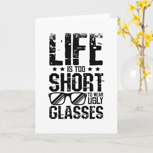 Draag Ugly Glasses Kaart (Gele Bloem)