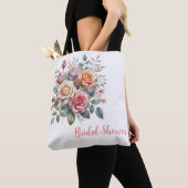 Draag uw Blooms in stijl: Blush Rozen Waterverf Tote Bag (Dichtbij)