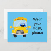 Draag uw Masker alstublieft Monster Driving School Briefkaart (Voorkant / Achterkant)