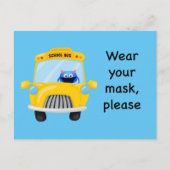 Draag uw Masker alstublieft Monster Driving School Briefkaart (Voorkant)