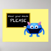 Draag uw masker (Chalkboard Monster) Poster (Voorkant)