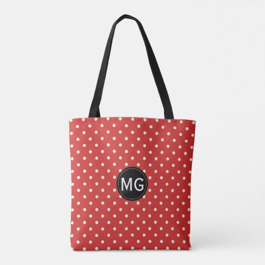 Draag uw stijl met een zwart-wit Stip van Monogram Tote Bag (Achterkant)