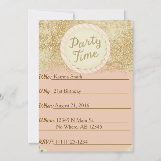 Draag Uw Uitnodiging van de Confetti van de Pants  (Achterkant)