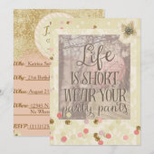 Draag Uw Uitnodiging van de Confetti van de Pants  (Voorkant / Achterkant)