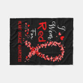 Draag voor bewustwording van hartaandoeningen fleece deken (Voorkant (Horizontaal))