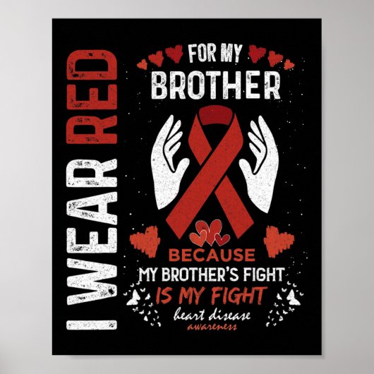 Draag voor mijn Brother Fighter Heart Disease Awar Poster (Voorkant)