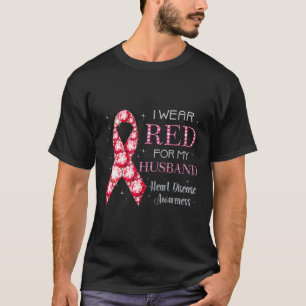 Draag voor mijn man Heart Disease Awareness SU T-shirt