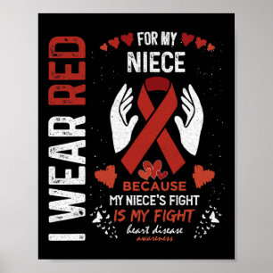 Draag voor mijn nichtje Fighter Heart Disease Awar Poster