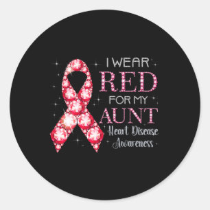 Draag voor mijn tante Heart Disease Awareness Supo Ronde Sticker