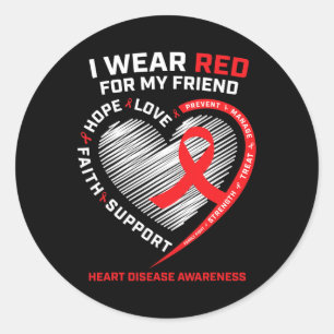Draag voor My Friend Heart Disease Awareness GIF Ronde Sticker