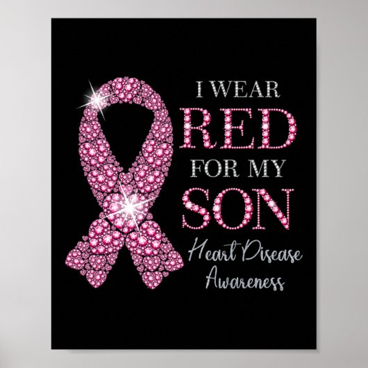 Draag voor My Son Heart Disease Awareness Support Poster (Voorkant)