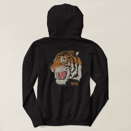 Draag wild dier Koelbruine tijger zwart Hoodie (Design achterkant)