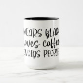 Draag zwarte liefhebbers Koffie voorkomt mensen Mok (Midden)