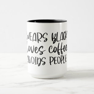 Draag zwarte liefhebbers Koffie voorkomt mensen Mok