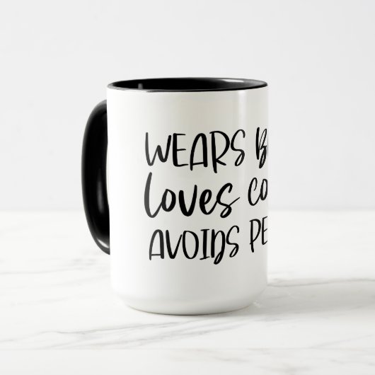 Draag zwarte liefhebbers Koffie voorkomt mensen Mok (Voorkant links)