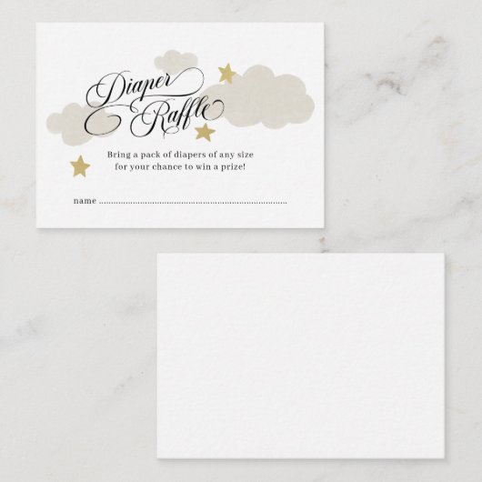 Draagbaar Baby shower van Raffle Ticket Stars Clou Informatiekaartje (Voorkant / Achterkant)