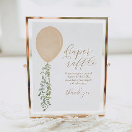 Draagbaar Baby shower voor Raffle Sign Gold-ballon Poster