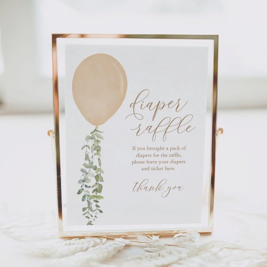 Draagbaar Baby shower voor Raffle Sign Gold-ballon Poster