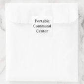 Draagbaar commando centrum vierkante sticker (Tas)