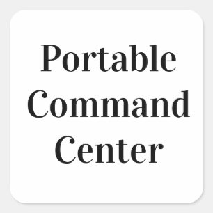 Draagbaar commando centrum vierkante sticker
