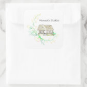 Draagbaar dakje Engelse kantenstickers Vierkante Sticker (Tas)