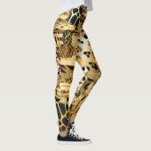 Draagbaar goudglitterpatroon leggings (Rechts)
