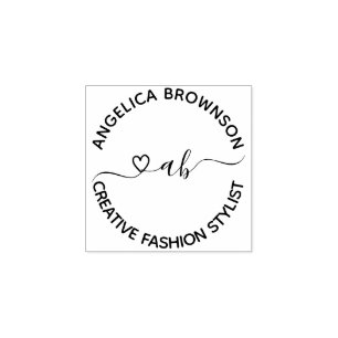 Draagbaar hart rubberstempel