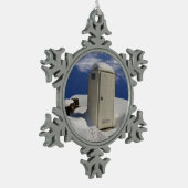 Draagbaar potje ~ Pewter-versiering Tin Sneeuwvlok Ornament (Links)