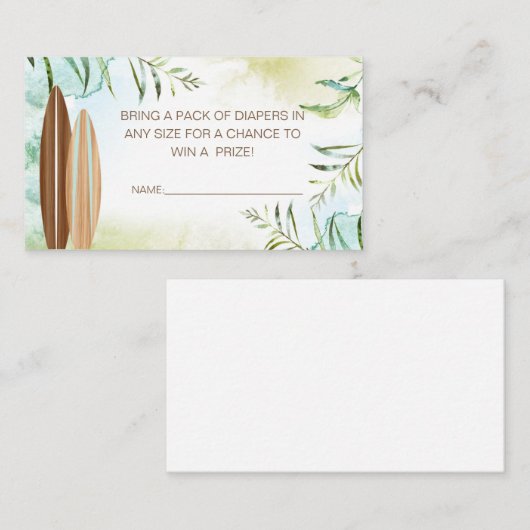 Draagbaar Raffle-kaartje met surfplanken Plaatskaartje (Voorkant / Achterkant)