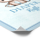 Draagbaar Raffle Table Cute Brown Beer Baby shower Poster (Hoek)