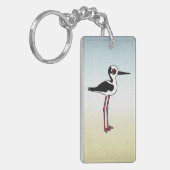 draagbaar stelletje met witte rug sleutelhanger (Voorkant Links)