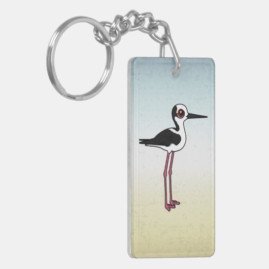 draagbaar stelletje met witte rug sleutelhanger (Voorkant Links)